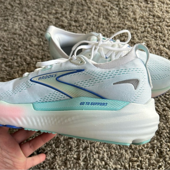 Brooks Glycerin GTS 22 Womens 8.5 B Running Shoes White/LimpetShell/Blue Sneaker - Picture 6 of 16